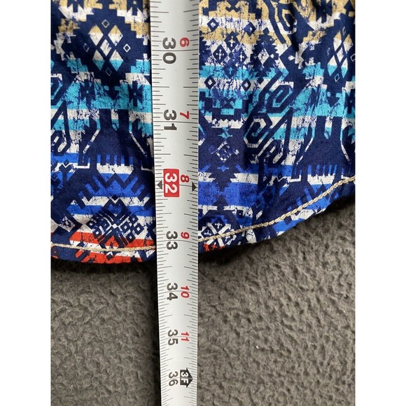 Panhandle Rough Stock western print pearl snap dress Size Small Belt Loops - Picture 9 of 16
